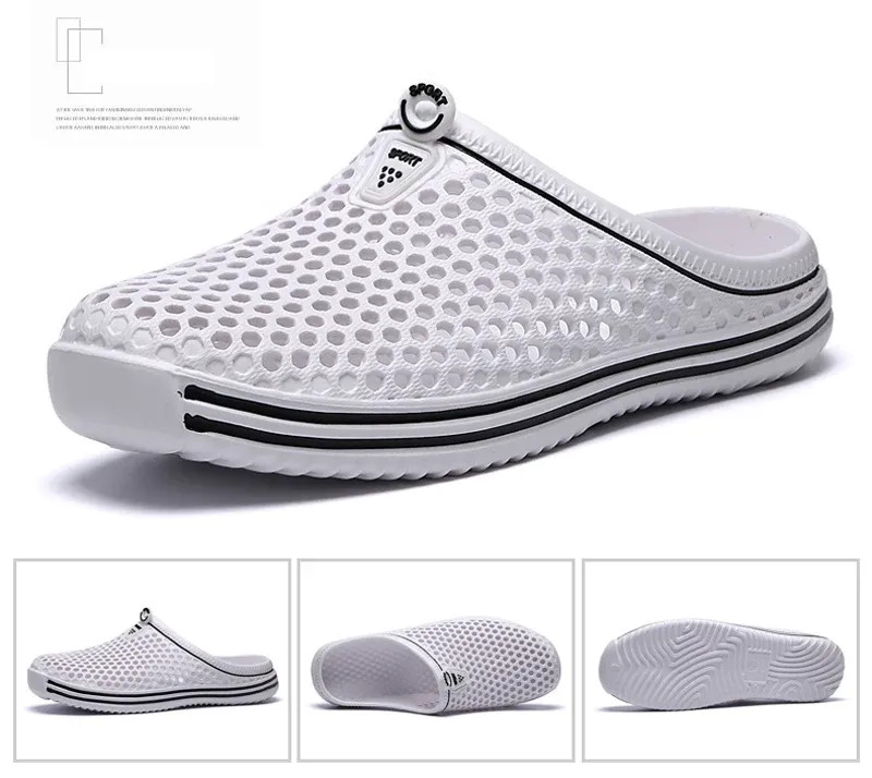 Comfortable Men Pool Sandals Summer Outdoor Beach Shoes Men Slip on Garden Clogs