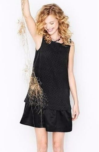 GARNET HILL Size 4 6 Crochet Lace A-Line Trapeze Flapper Black Cocktail Dress
