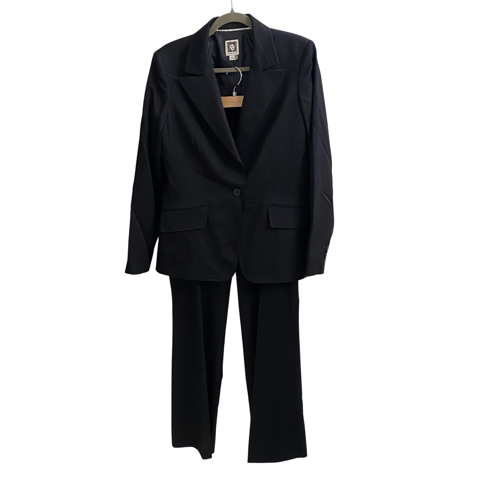 Anne Klein Suit Womens Onyx Black 2PC Blazer and Pants Set E78M12B0376 Size 10