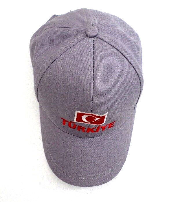 Turkiye Hat Cap Adjustable Strapback Gray Turkey