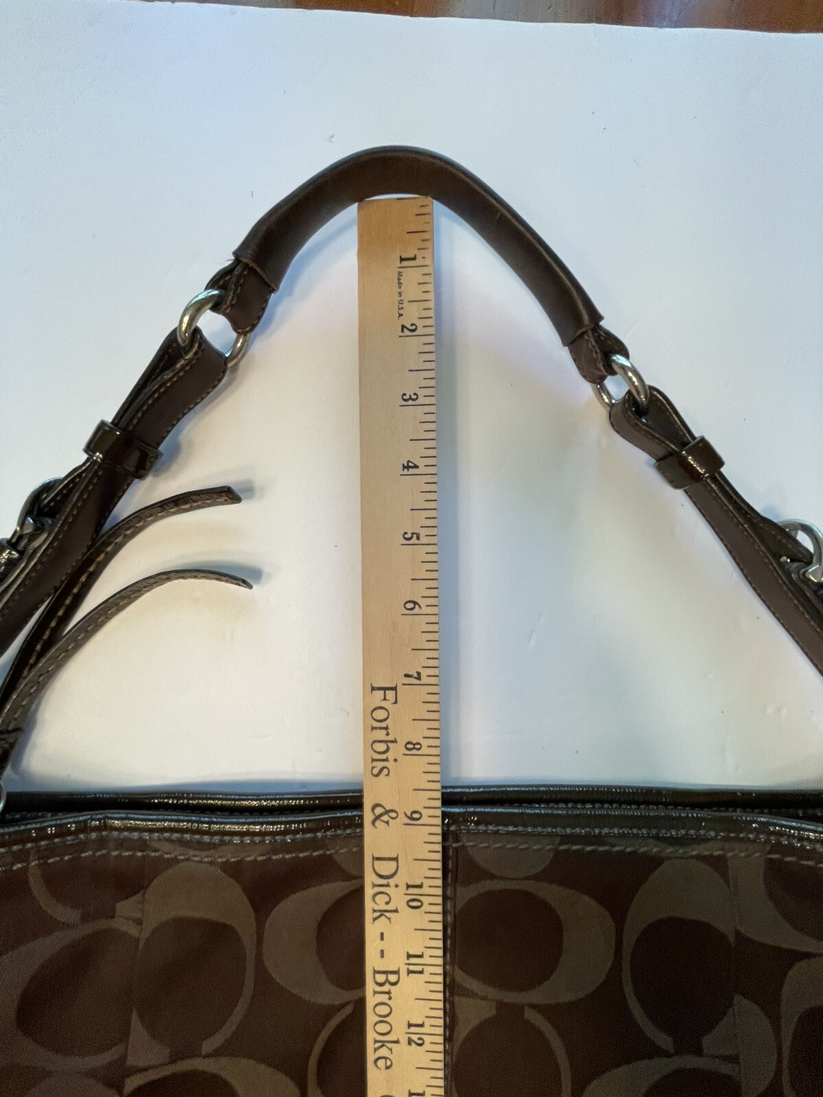 Coach Signature CC Monogram Hobo Bag Brown Y2K Shoulder Handbag Purse EUC VTG