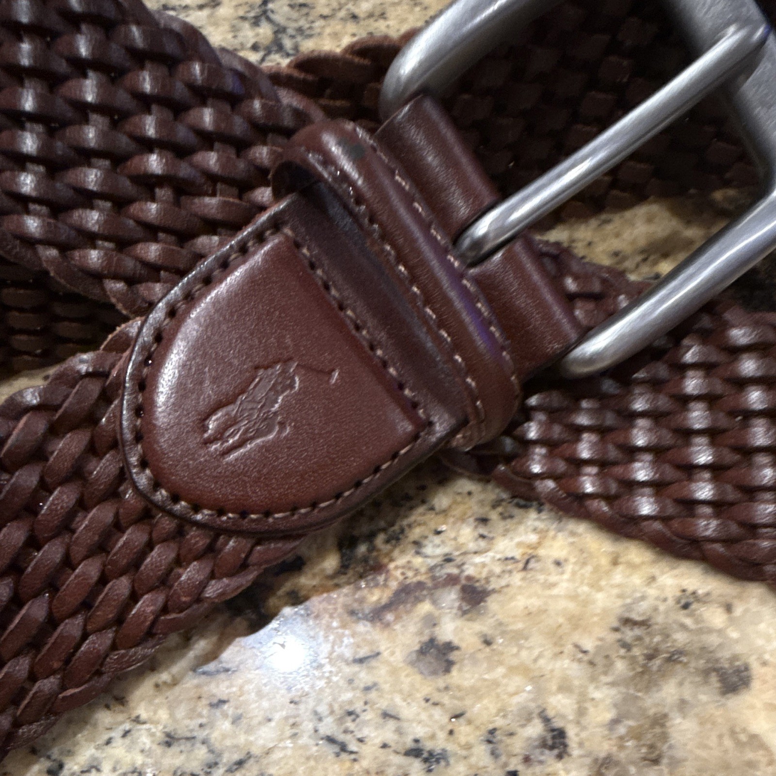 Polo Ralph Lauren Brown Braided Adjustable Belt, Size 34