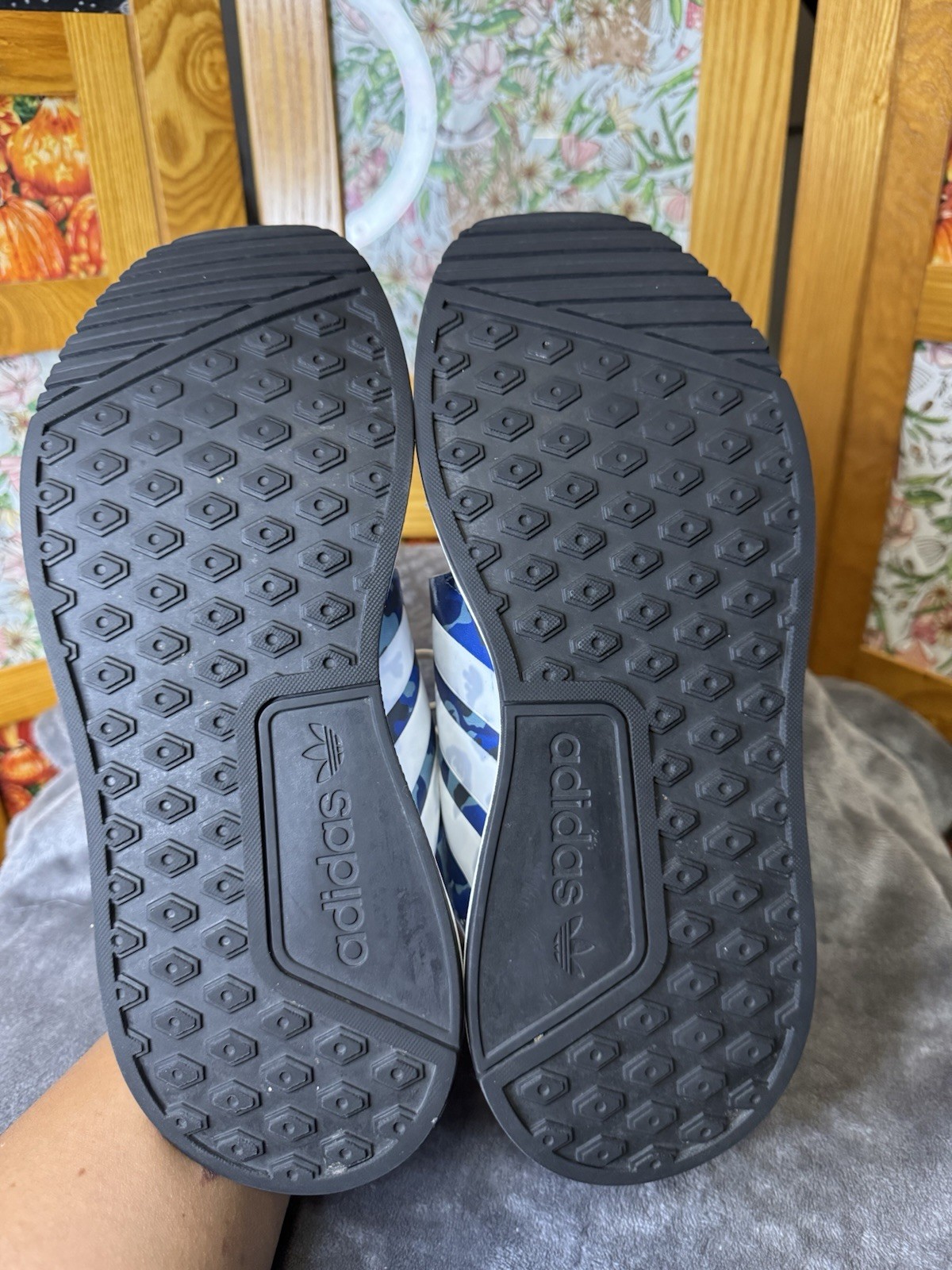 ADIDAS X_PLR White/Blue Camo Sneakers Trainer Shoes Casual Running Outdoor Sz 7