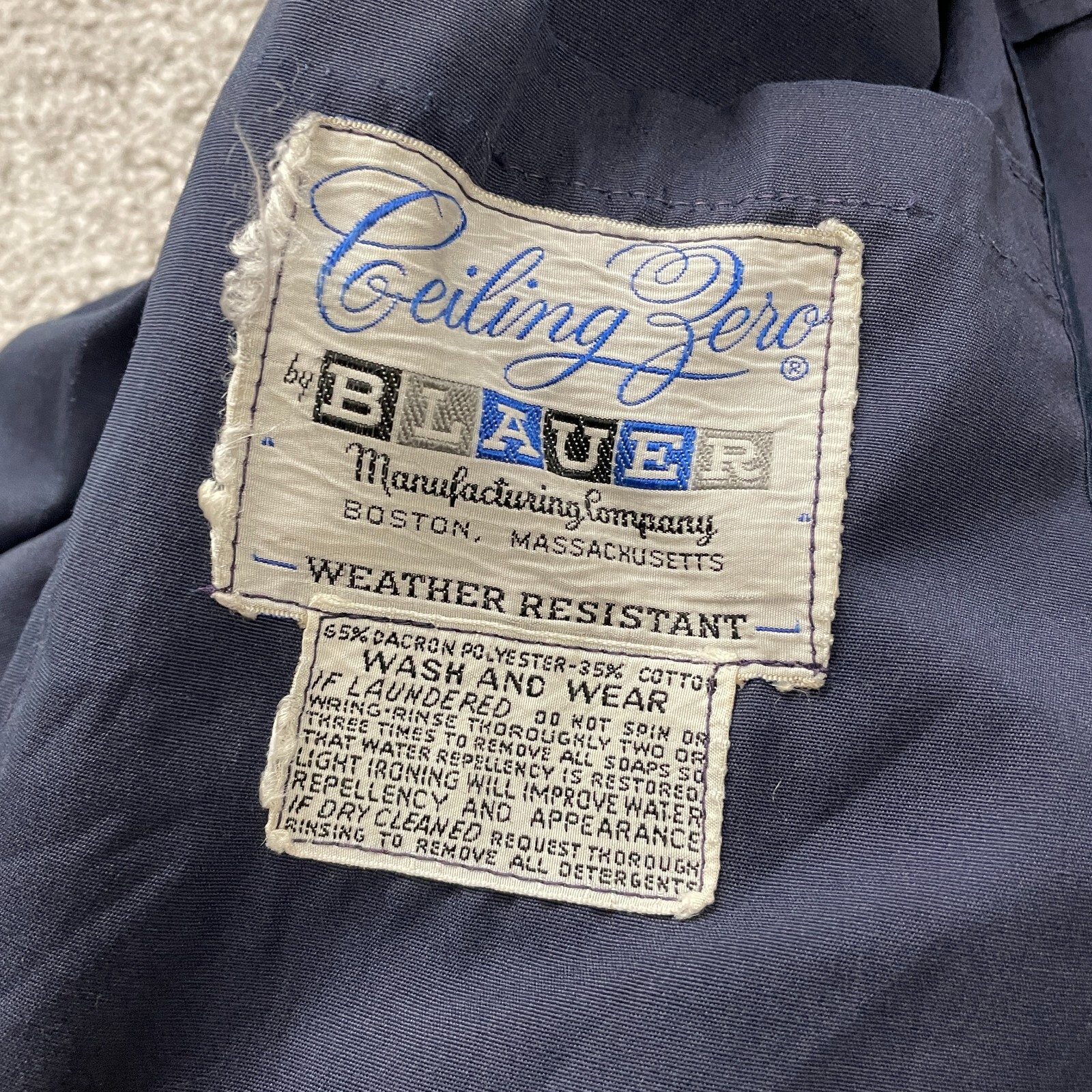 Ceiling Zero Blauer Jacket Men Medium Navy Blue Full Zip Collared Outdoor Casual