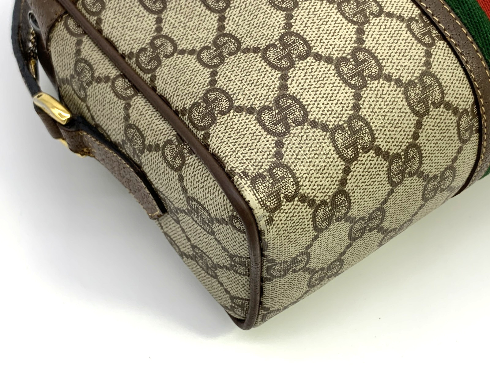 GUCCI VINTAGE Ophidia Shoulder Bag Web Stripe Logo Brown Classic Rare Authentic