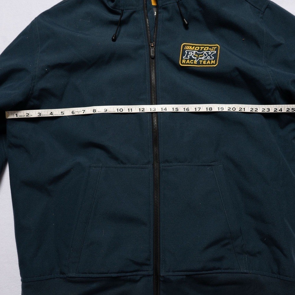 Fox Racing Moto-X Navy Machinists Bomber Coat Hood Men’s XXL, Quilted Lining EUC
