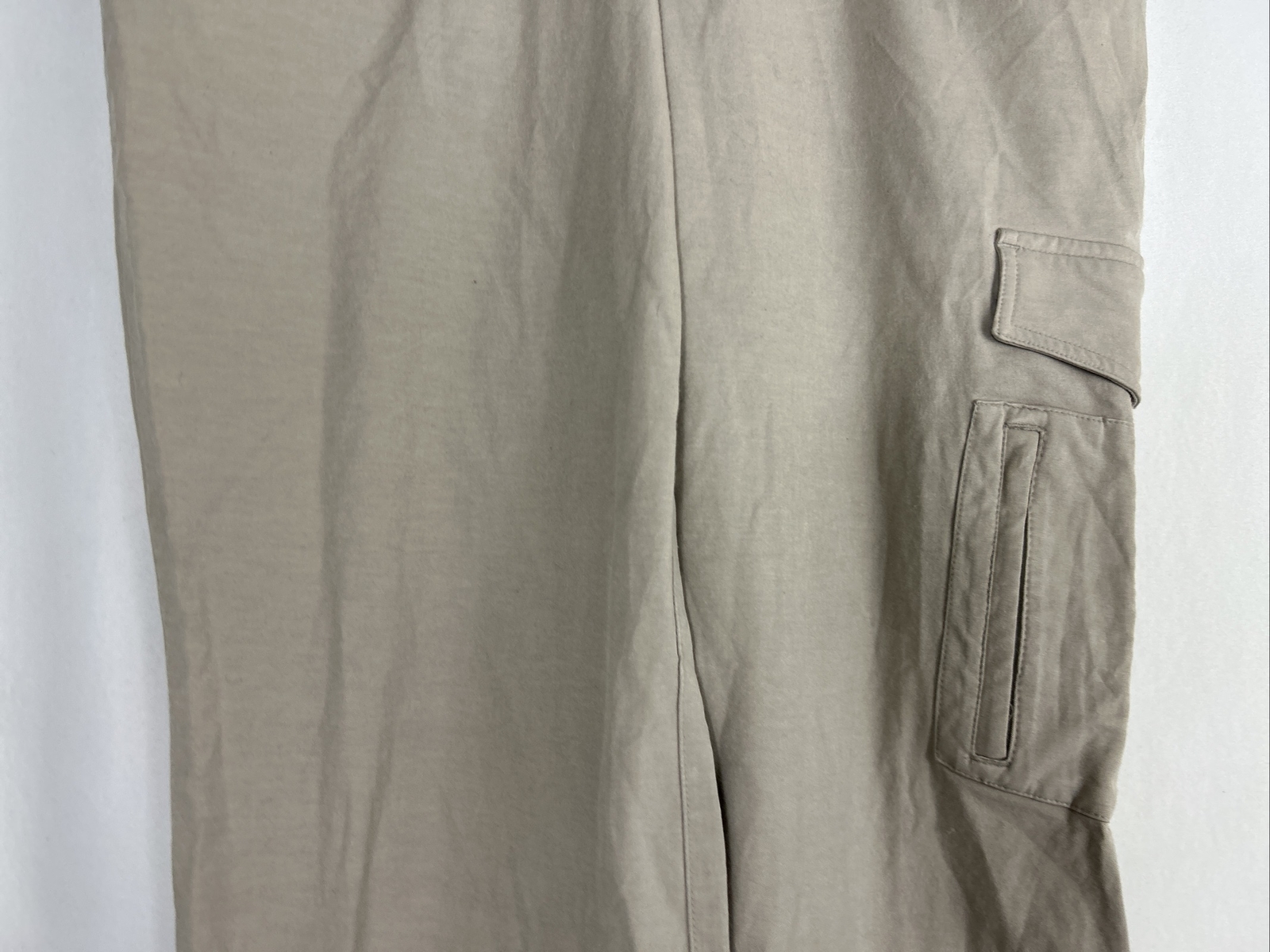 Rei Womens 4 Petite Beige Cargo Pants Upf 50+ 31×28 Cotton Blend