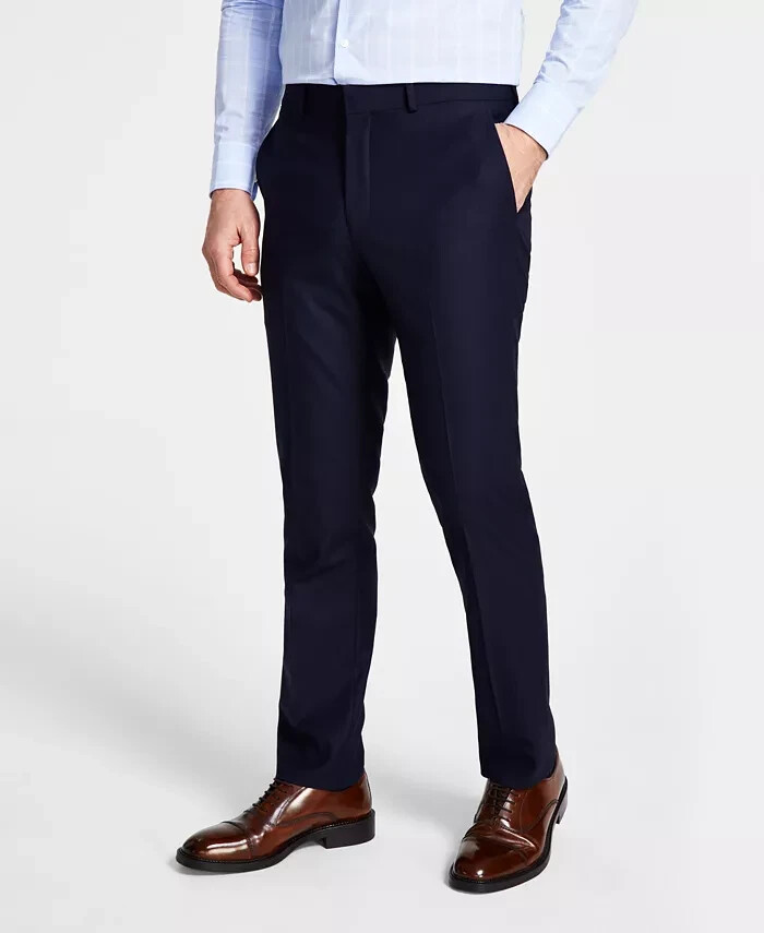 KENNETH COLE REACTION Men’s Navy Shadow Slim Fit Suit Pants 40 x 32 ymy0824