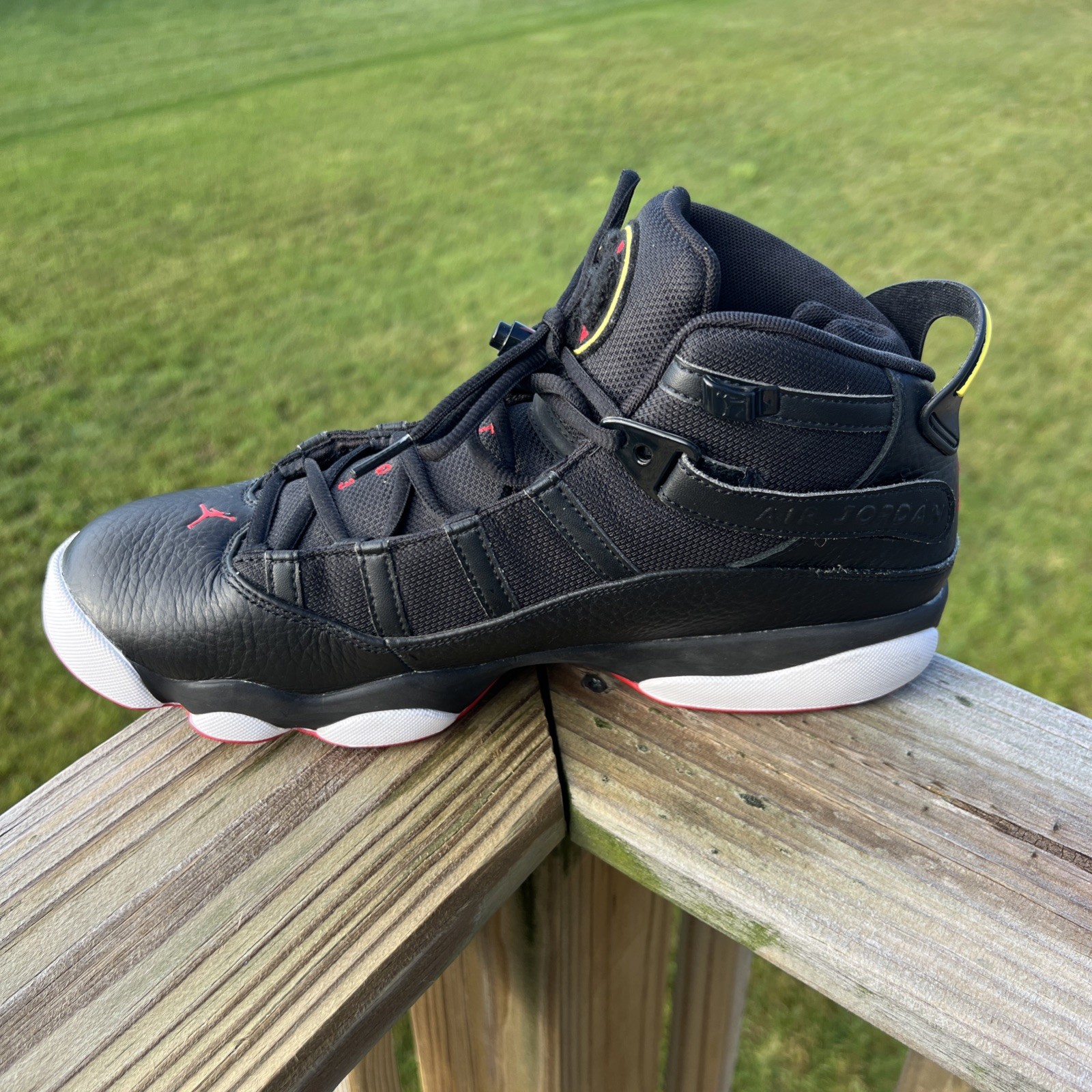 Air Jordan 6 Rings Shoes Black Red White 322992-063 Mens Size 10.5 No Box