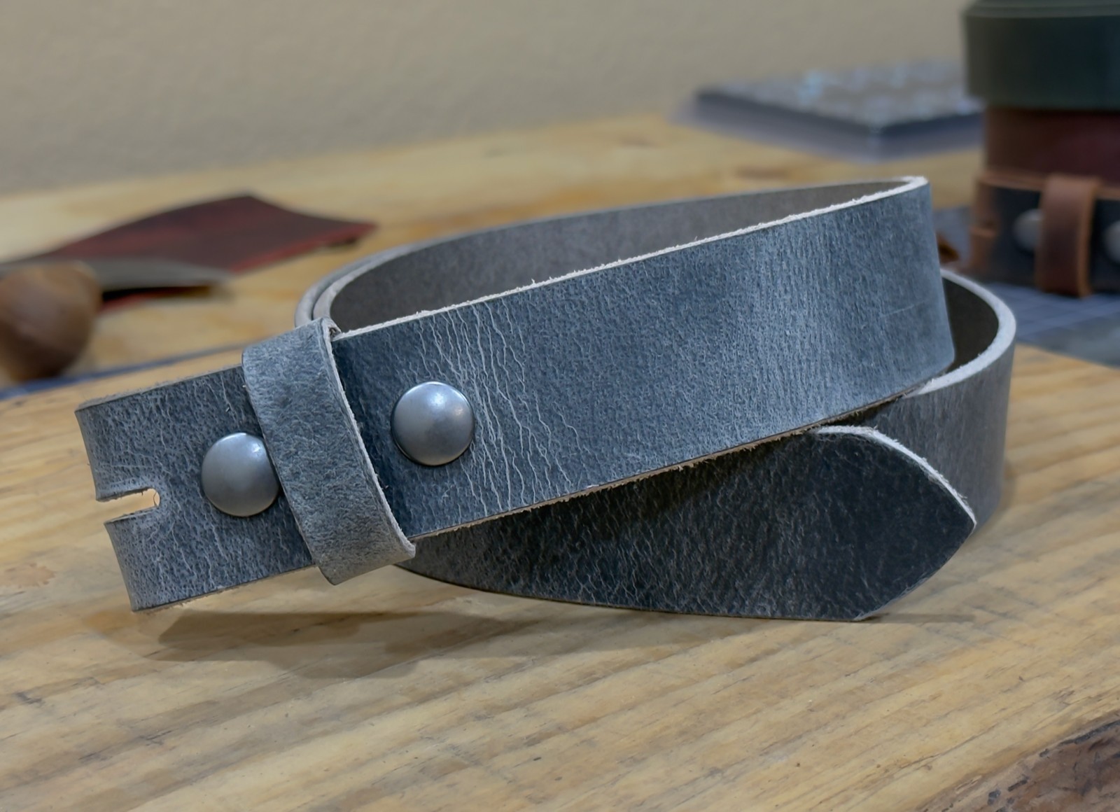 Full Grain Buffalo Leather Belt Men’s 1.5″ Wide Handmade USA Casual Rugged Belts