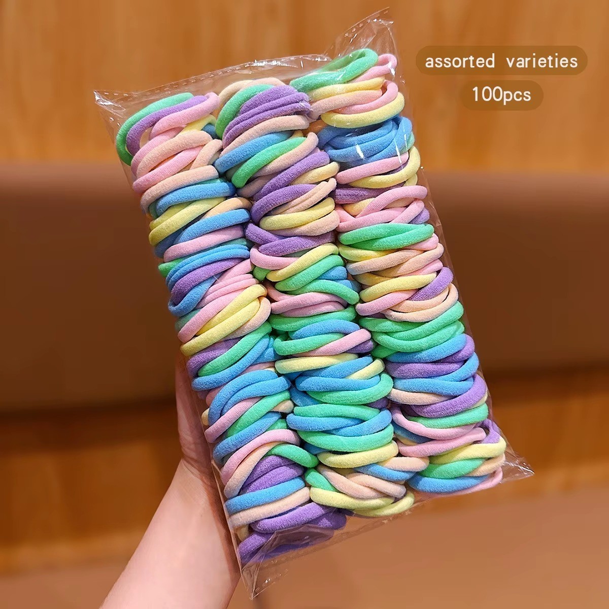 50/100pcs Colorful Hair Ties Korean Style Trendy Colorful Comfort Hair Accessori