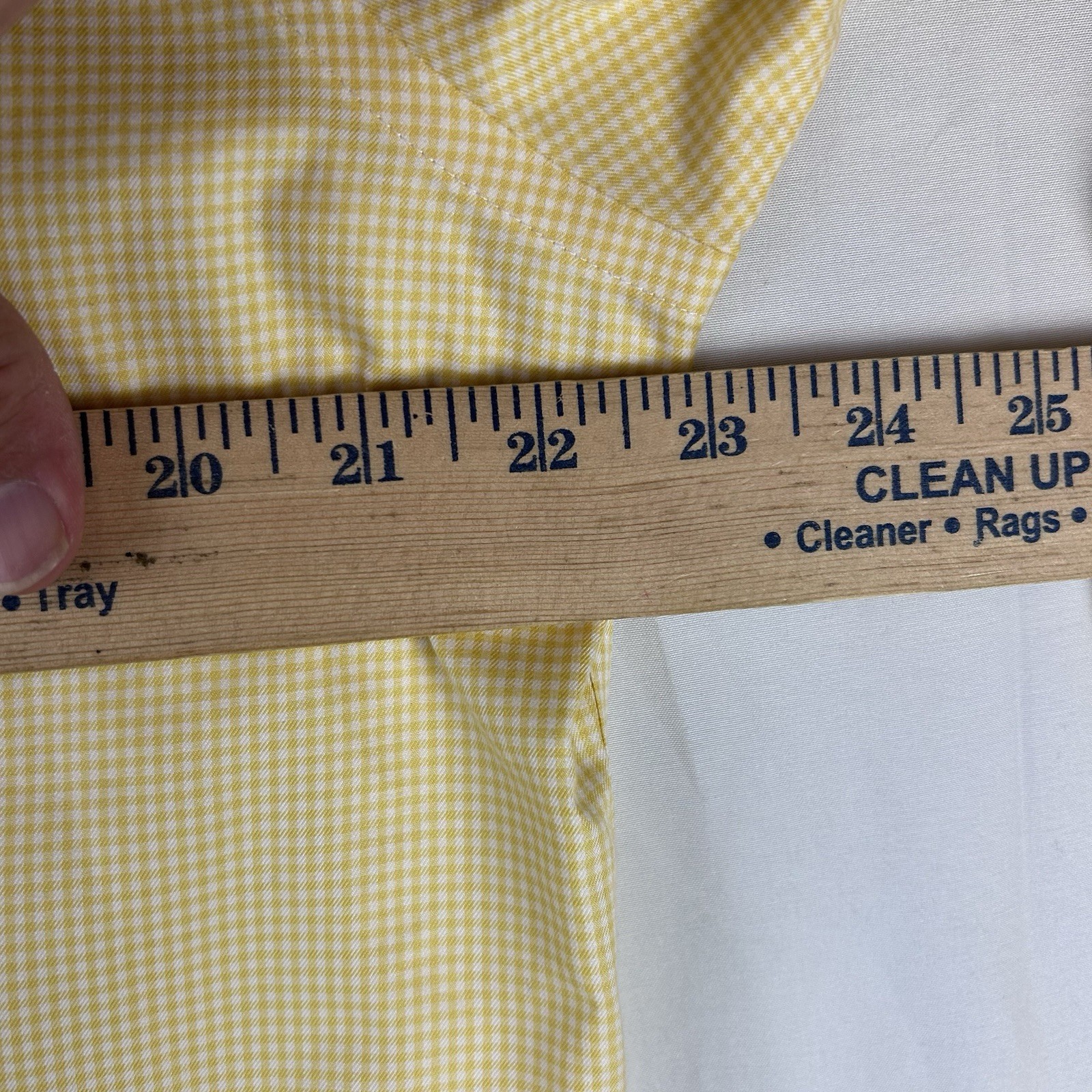 Brooks Brothers 15 1/2-35 Yellow Check Long Sleeve Button Shirt Men 100% Cotton