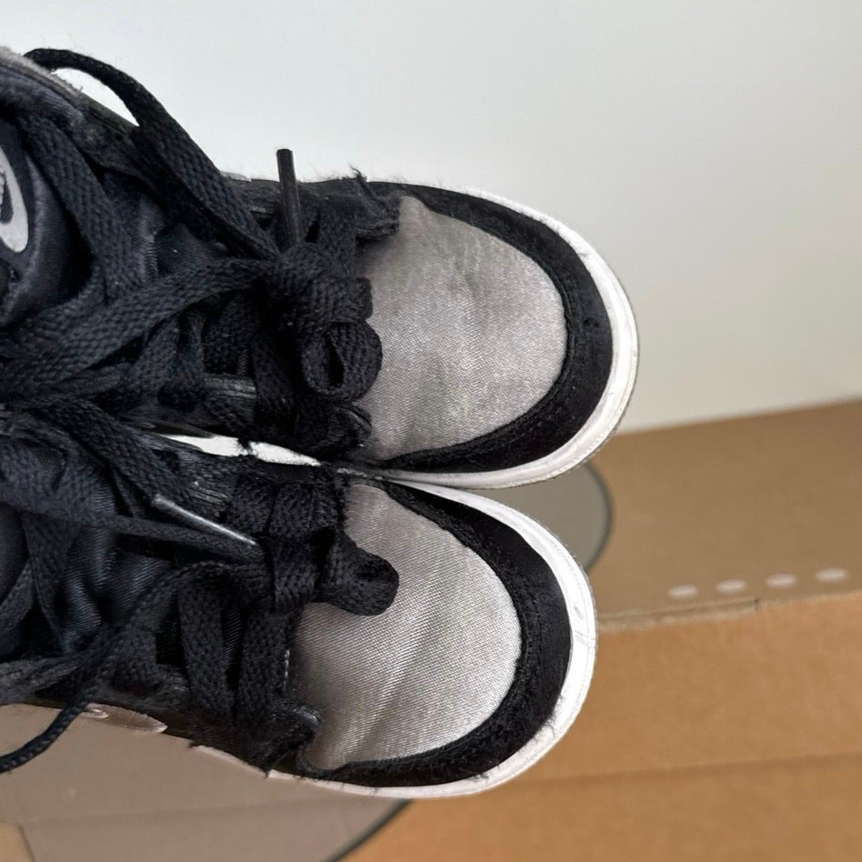Nike Air Jordan 1 Satin Grey /Black Toddler Sneakers FD5305-010- SZ 6 C