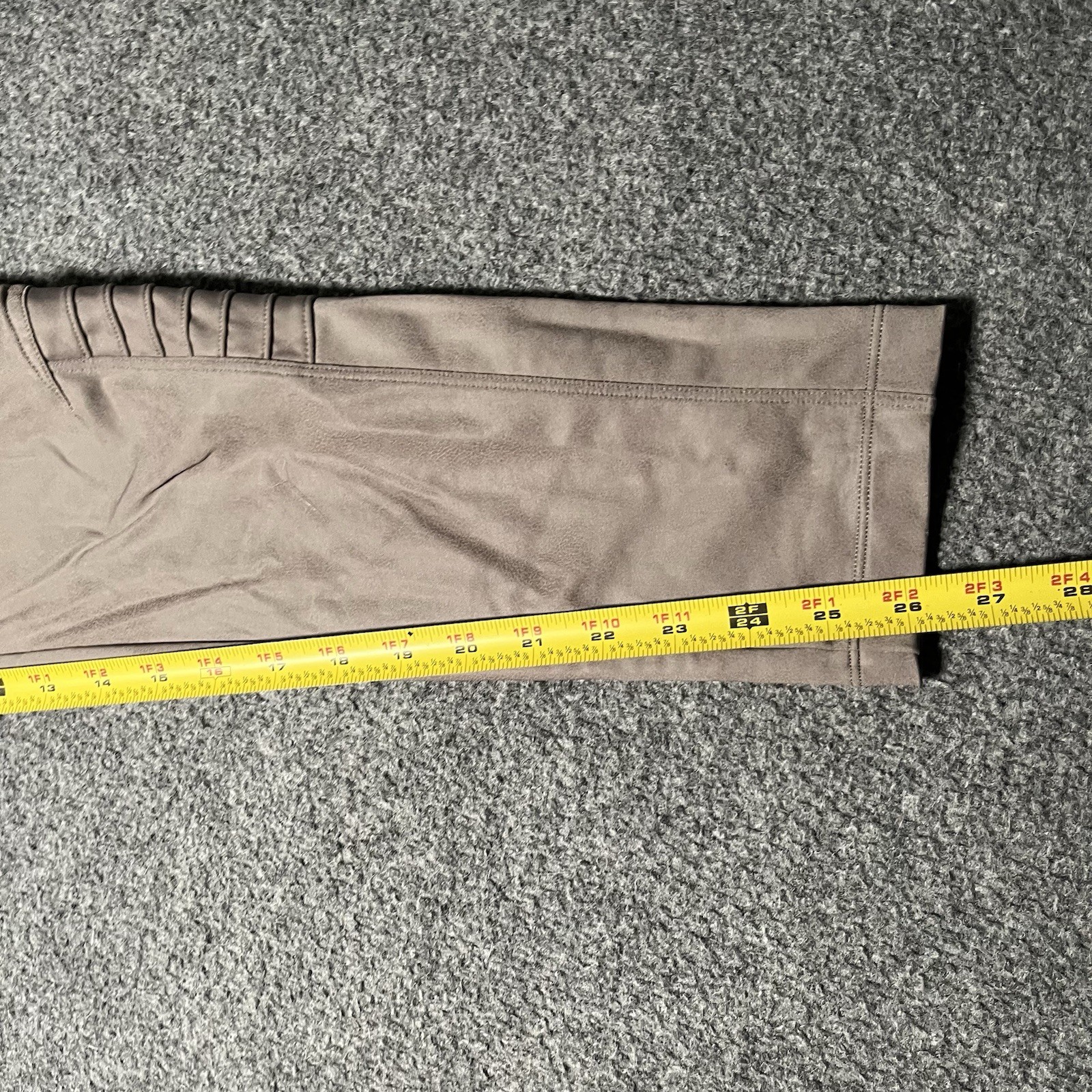 Athleta Leggings Womens Large Beige Delancey Gleam Moto Tight Faux Leather