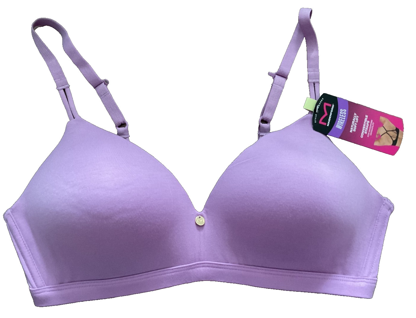 Maidenform Luxe Wireless T-Shirt Bra Convertible Straps DM2402, Lilac, 36C