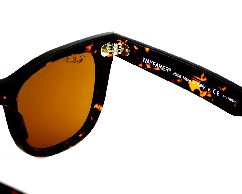Ray-Ban RB2140 Original Wayfarer Tortoise Frame Polarized Brown Lens 54mm Unisex