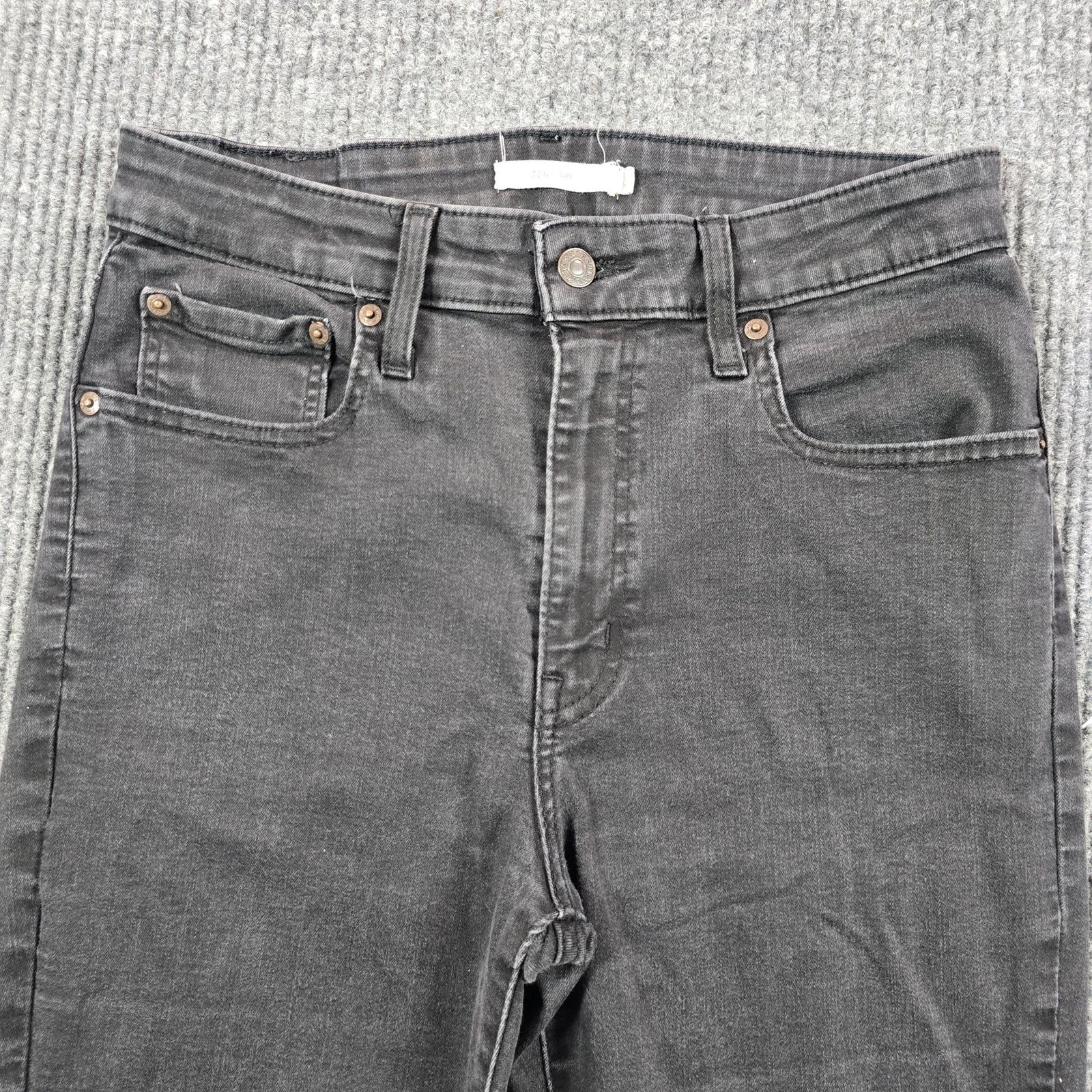 Levi’s 726 Flare Jeans Womens 31 Charcoal Black High Rise Denim Slim 28×29