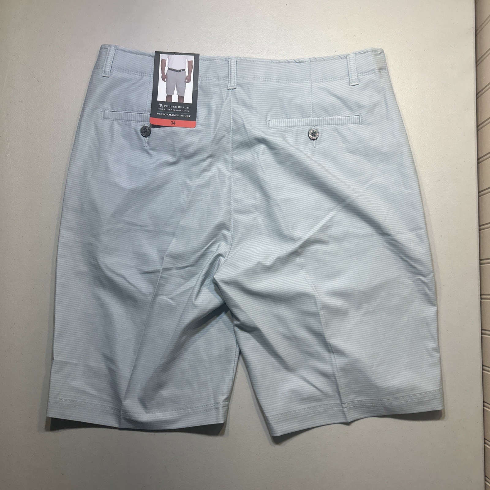 LOT OF 2 Pebble Beach Mens Dry Luxe Performance Flat Front Golf Shorts | NWT 34