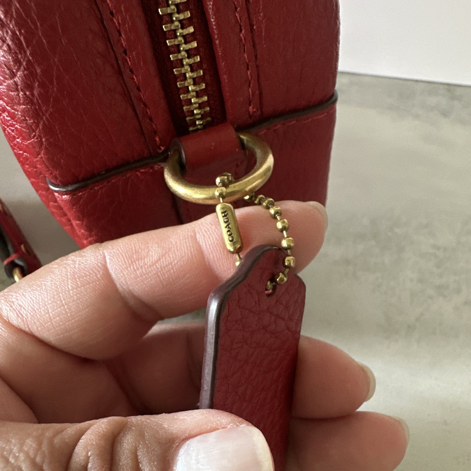 Lunar New Year, Coach Camera Bag Red Pebbled Crossbody Bag