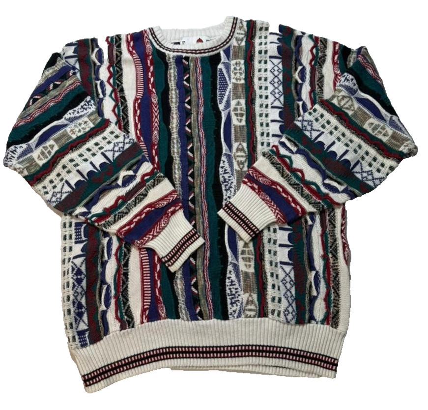 Vintage Florence Tricot Coogi Style 3D Knit Sweater Multicolor Size Xl Unisex