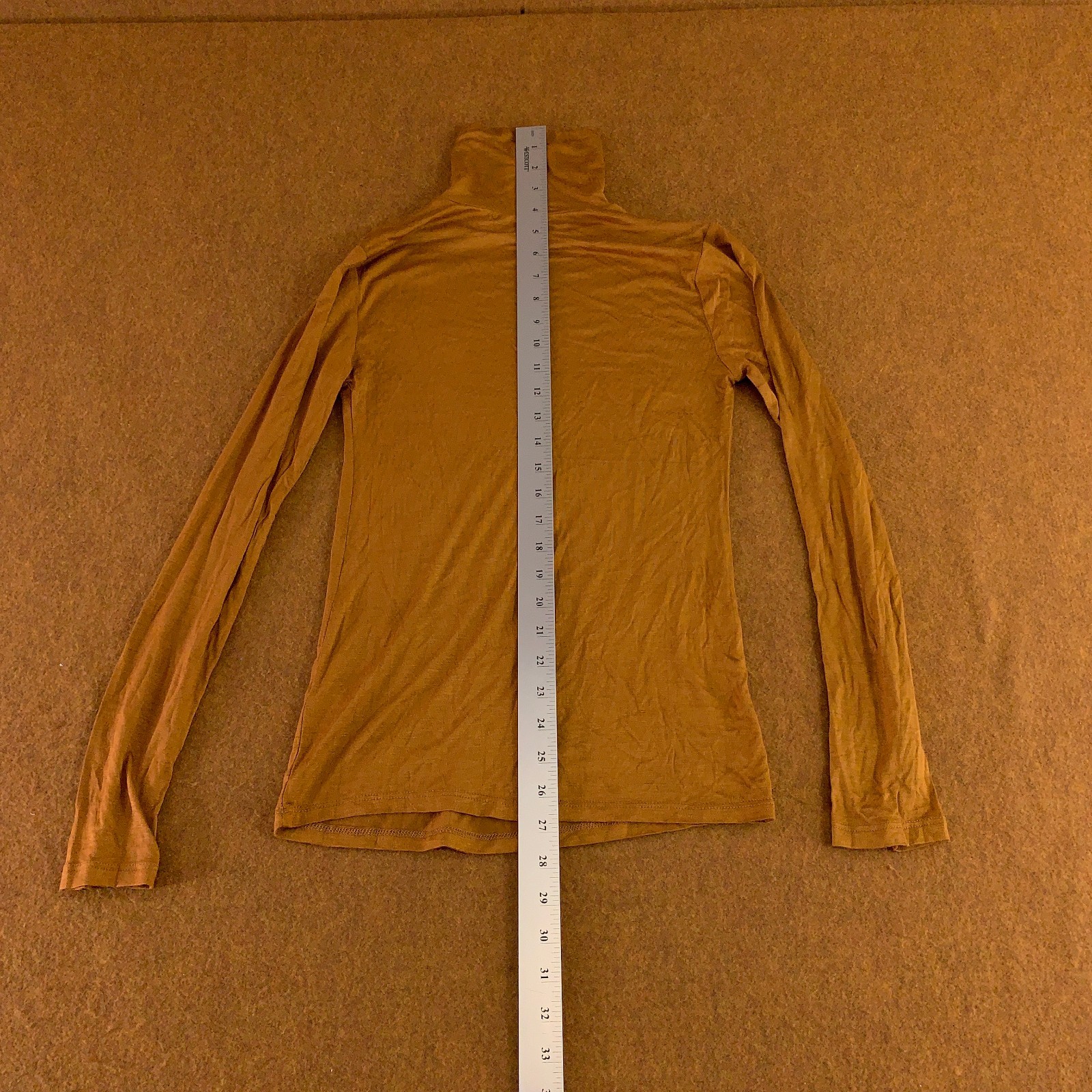 Active Basic Womens Small Brown Turtleneck Long Sleeve Pullover T-Shirt NWOT