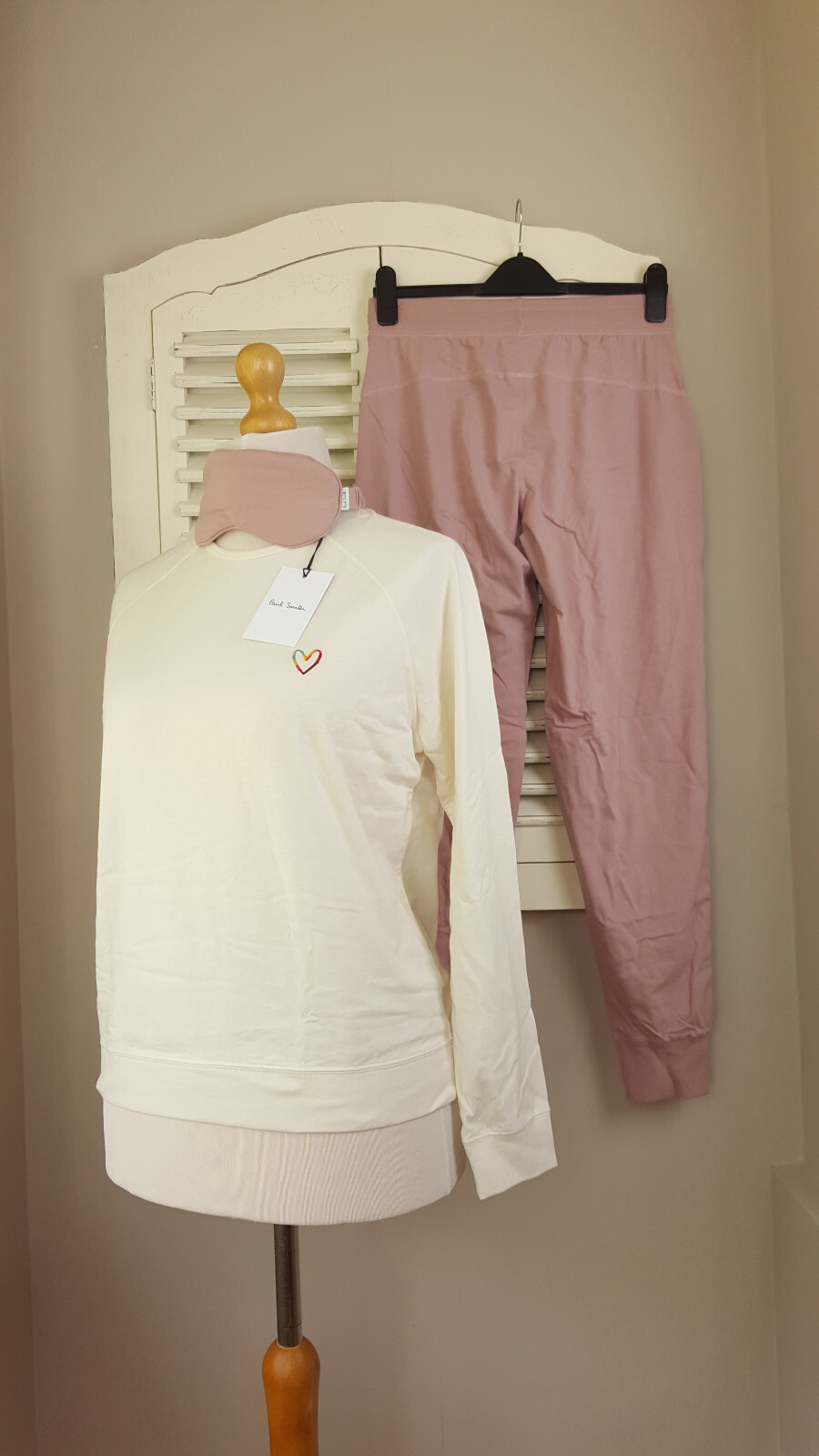 Paul Smith Women’s Pink Cotton Lounge / Pyjama Set with Eye Mask (L) RRP £175