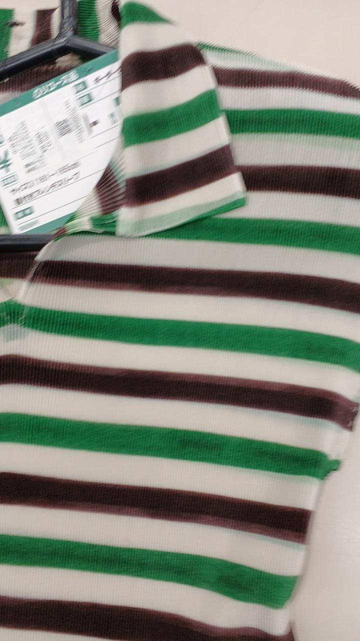 Pleats Please PP11-FK342 Border Stripes Cotton Top, Women’s T-Shirt
