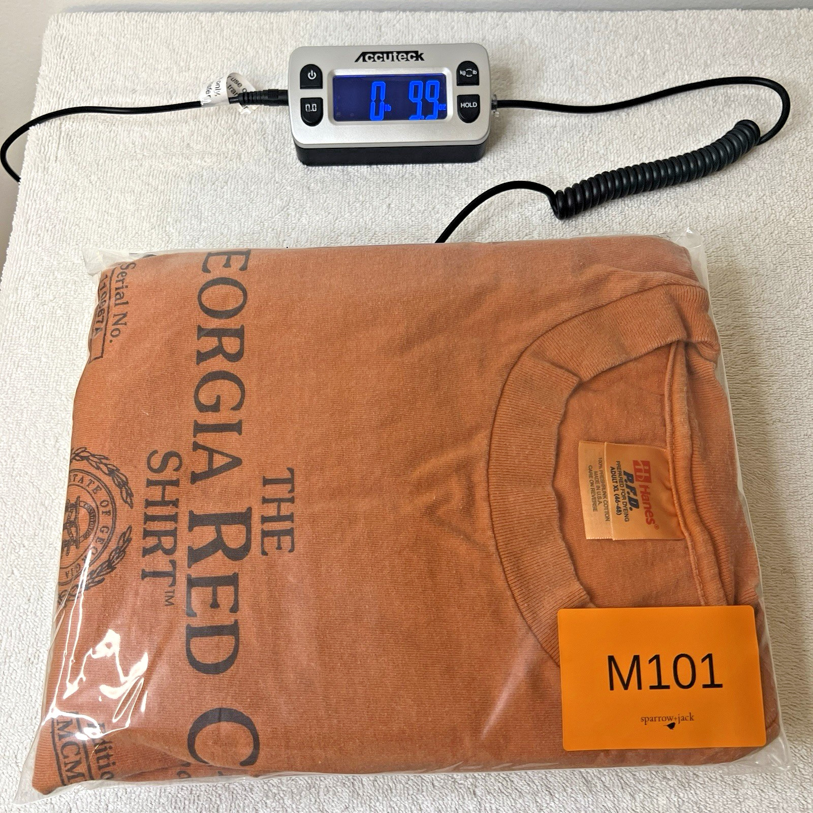 Hanes PFD Georgia Red Clay Shirt XL Made USA Y2K Orange Southern Heritage Tee