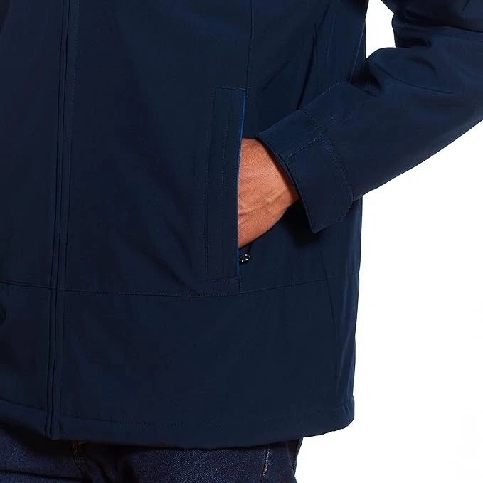 Weatherproof Men’s XL Hooded Parka Jacket Blue Waterproof Quilted Lined JCK177