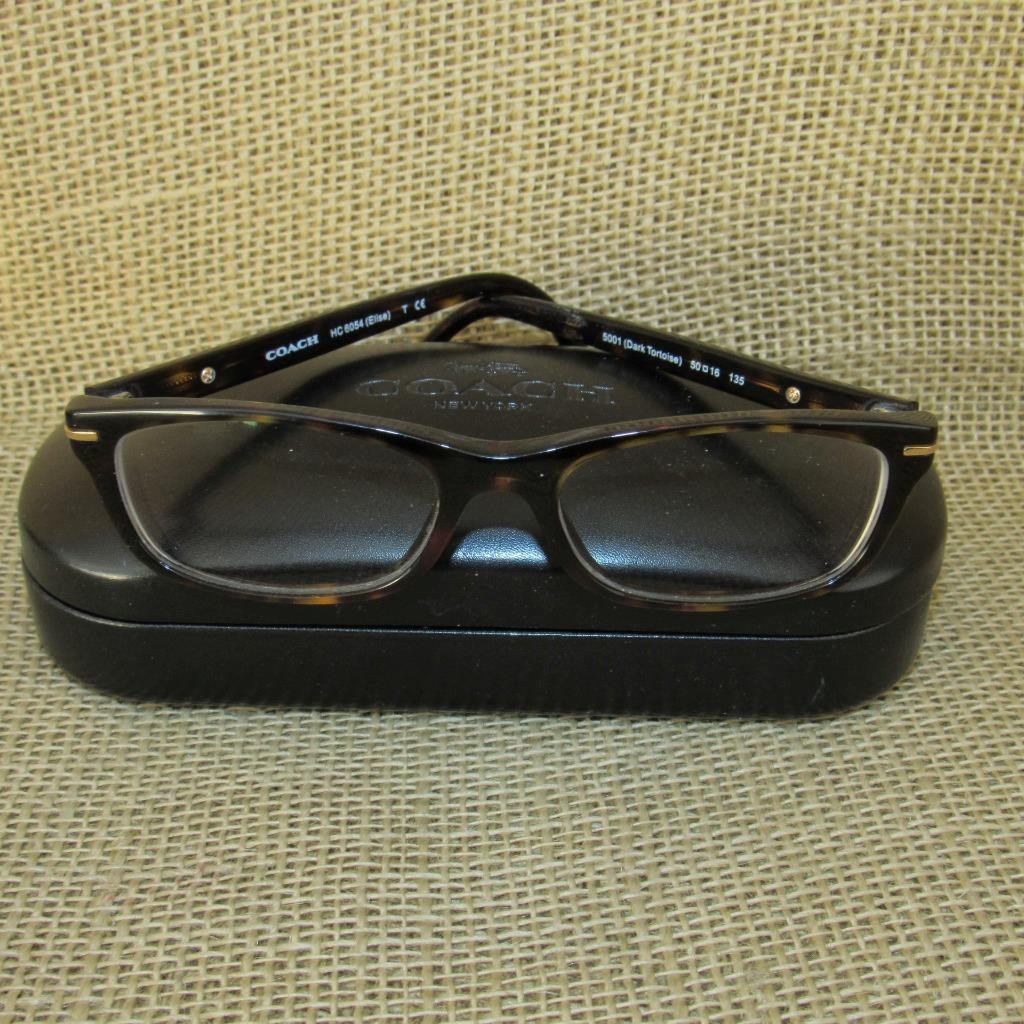 COACH HC 6054 Elise 5001 Eyeglass Frames Dark Tortoise Full Rim ~ Original Case