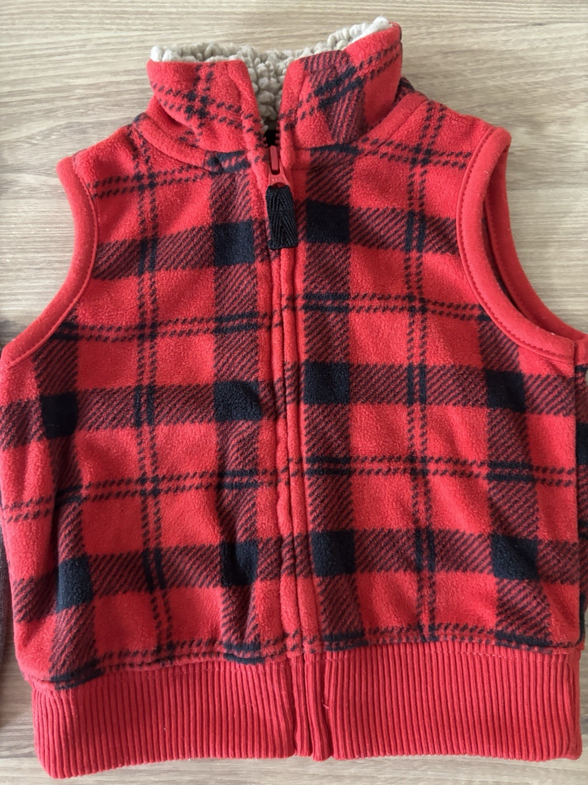 Carter’s 3M plaid sherpa jacket + GEORGE 3–6M argyle sweater vest bundle