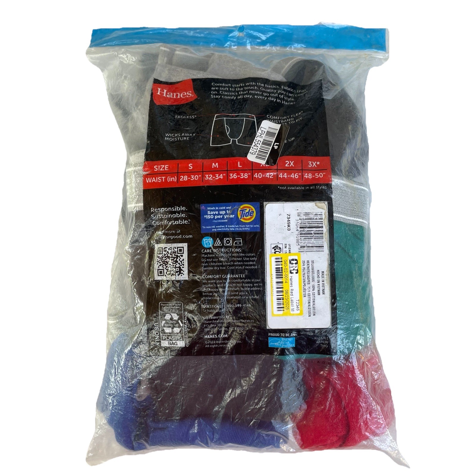S Hanes Men’s Assorted Colors Boxer Briefs Underwear Tagless 8 Pack SMALL New
