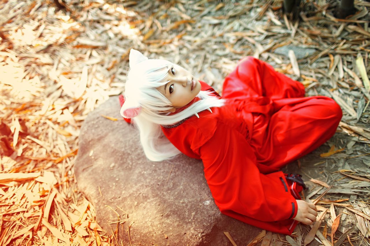INUYASHA Half Demon Red Kimono Suit Outfit Adult Costume for Cosplay & Halloween