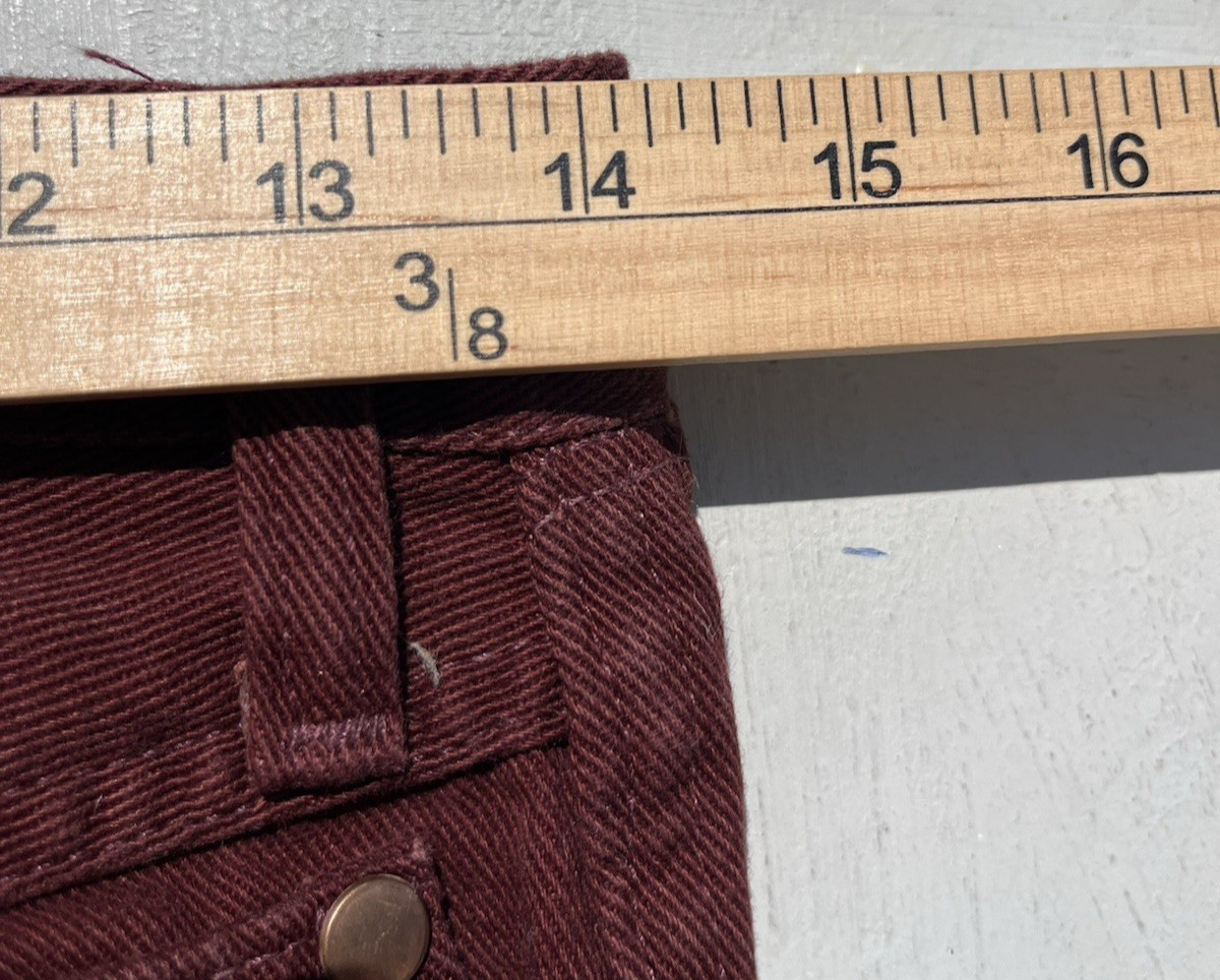 Women’s Vintage Wrangler Jeans Crimson 12MWGZ 7×34 Western USA Cowboy Rodeo