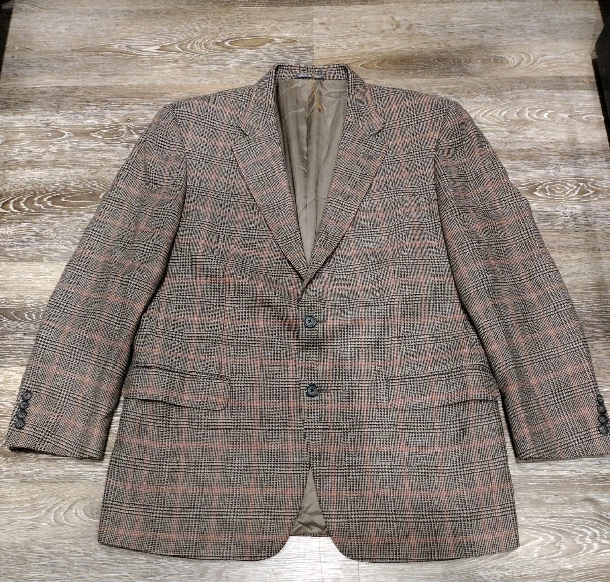 Corneliani Sport Coat 42R Brown Windowpane Check Wool Mohair Cashmere
