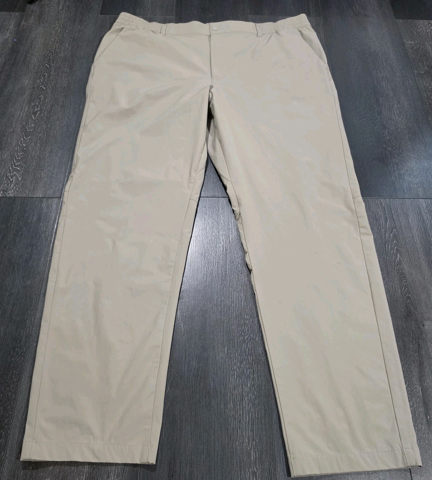 Uniqlo 2 Way Stretch Active Pant Men 3XL Beige Gorpcore Elastic Waist Drawstring