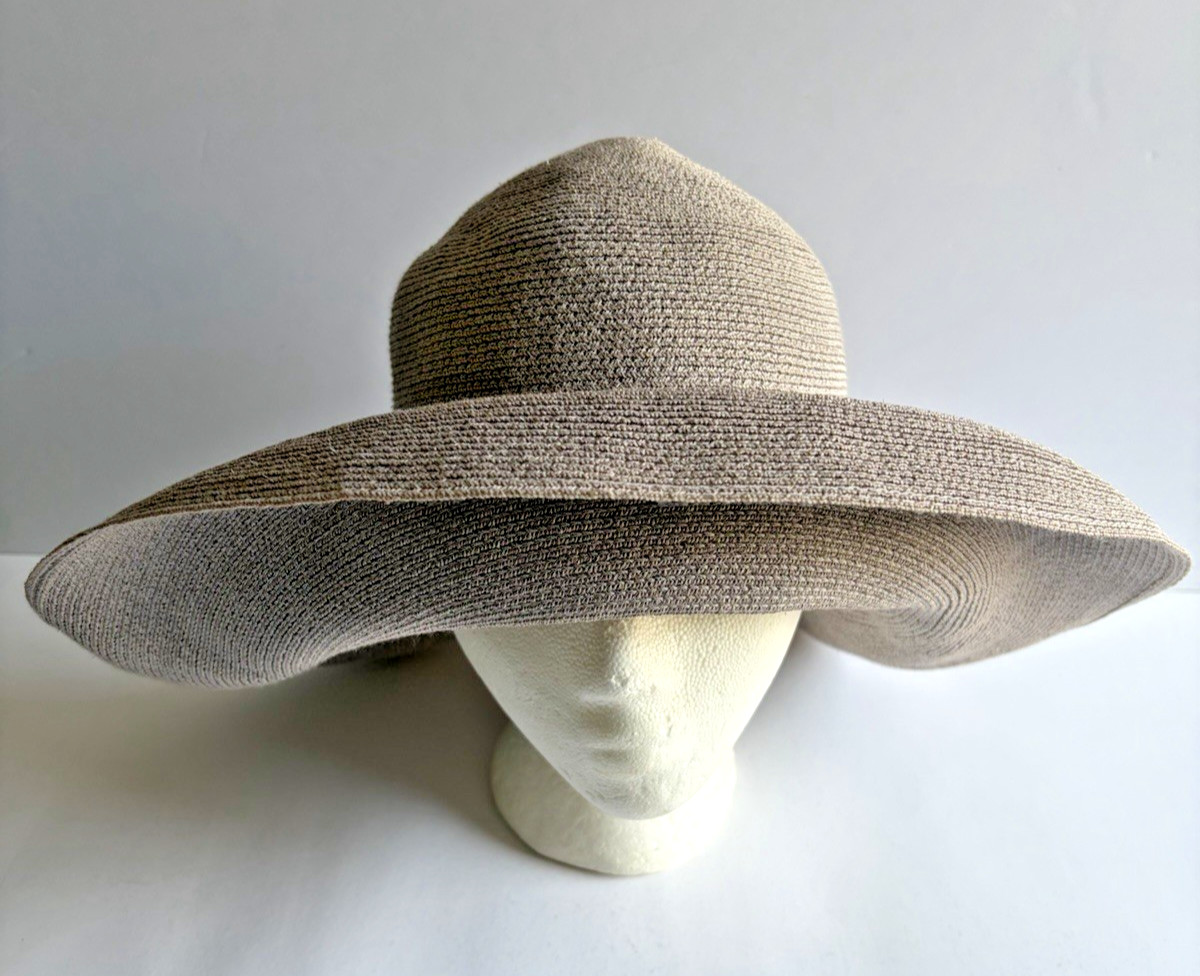Grevi Sun Hat Wide Brim Manila Hemp Made in Italy Beautiful EUC