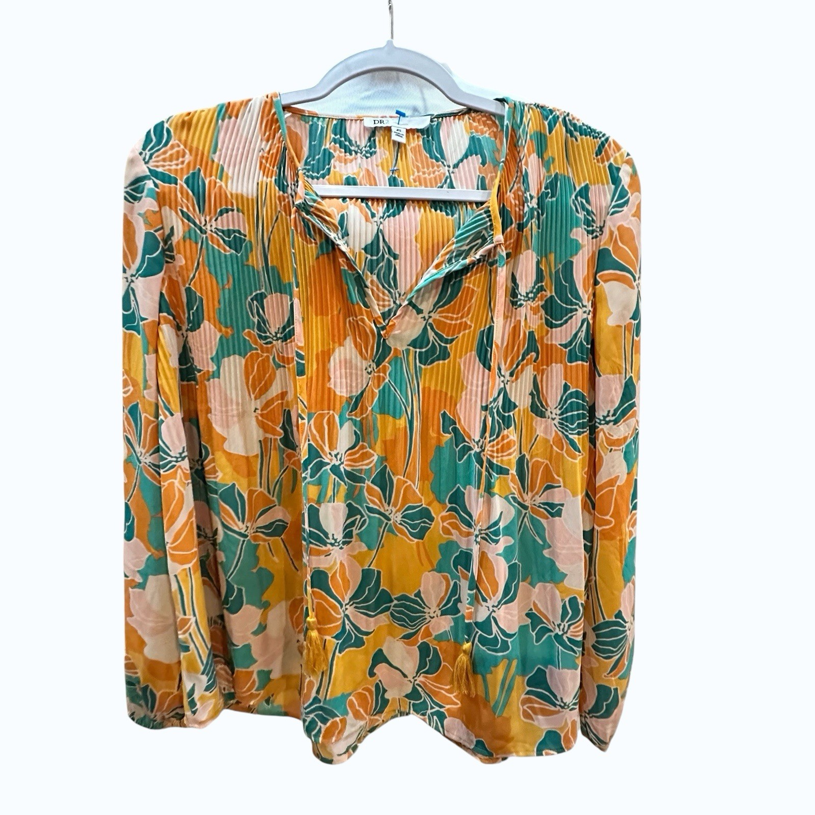 Boho Floral Peasant Blouse Balloon Sleeve Flowy Hippie Cottagecore V-Neck Top