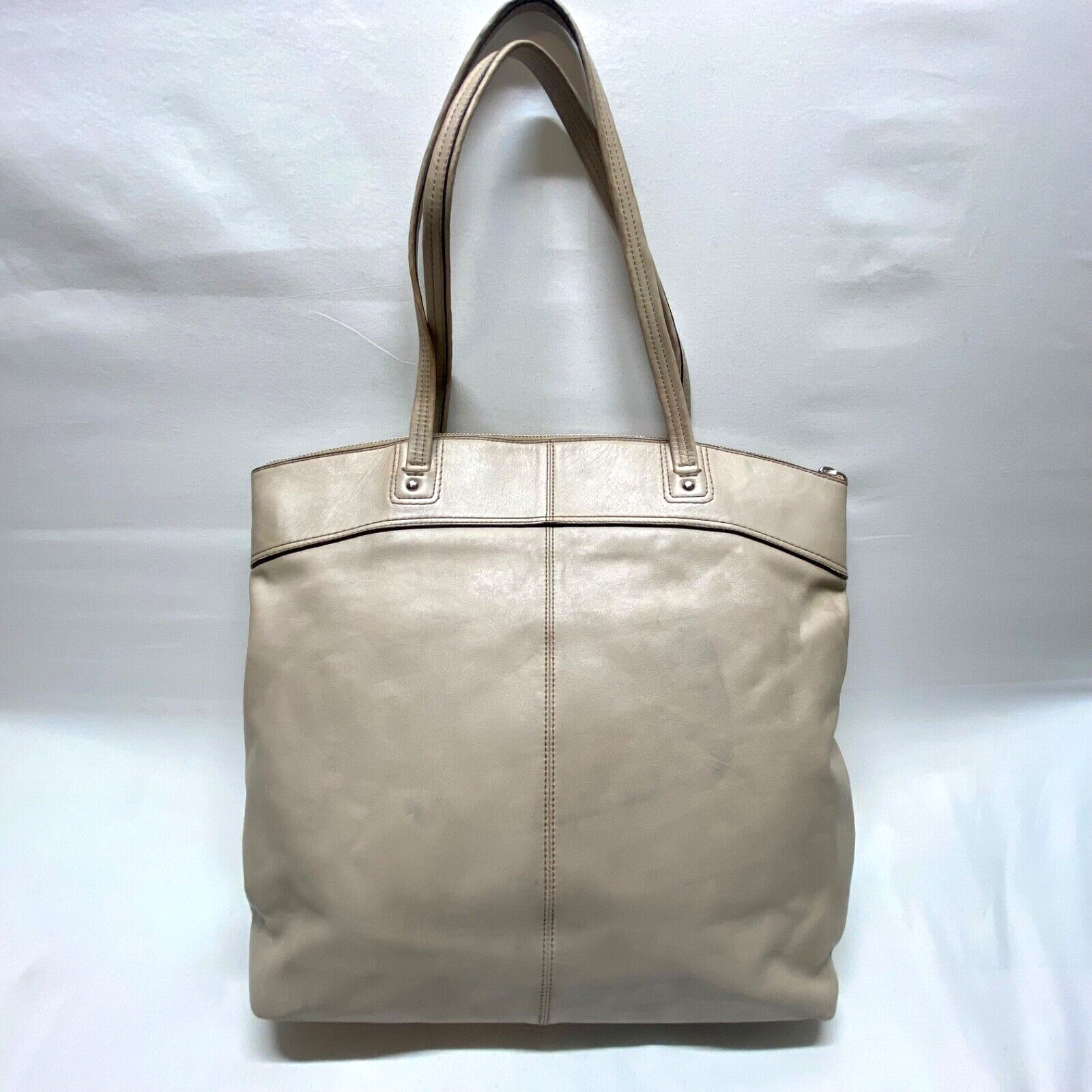 Coach Laura Signature Embossed Large Leather Tote F18336 Taupe