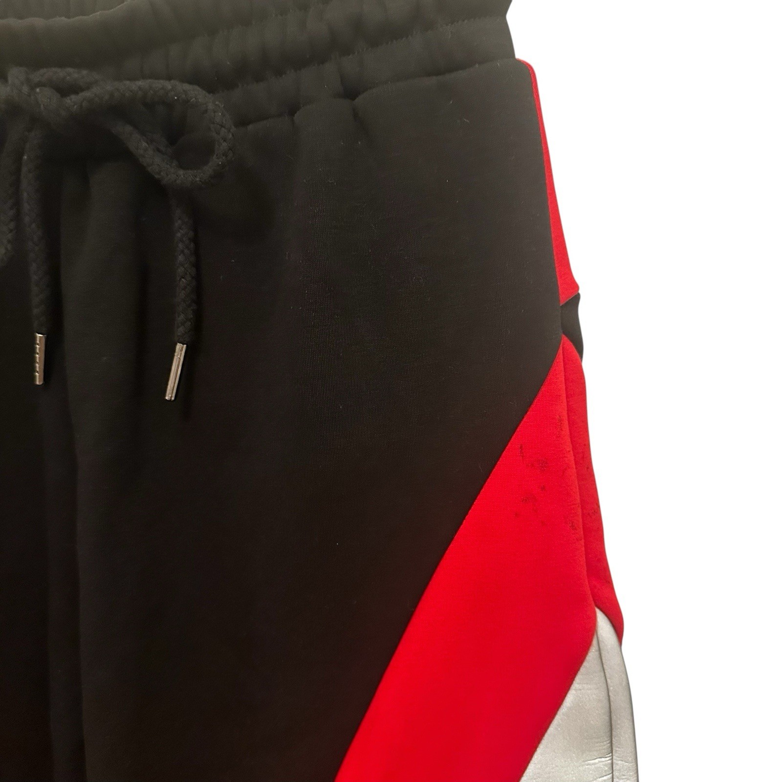 I AM GIA Red Black Silver Reflective Colorblock Hoodie Sweats Set Size XS NWT