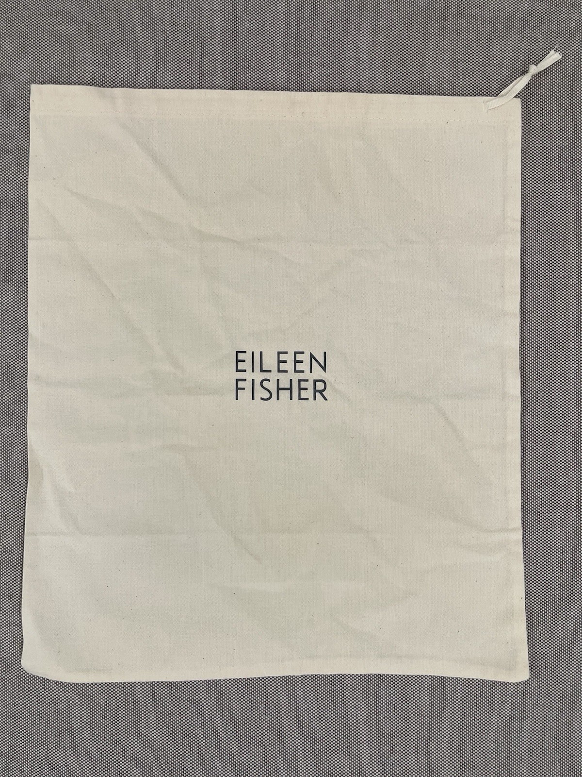 Eileen Fisher Natural Organic Cotton Draw String Dust Bag Lux 11.5 in x 13.5 in