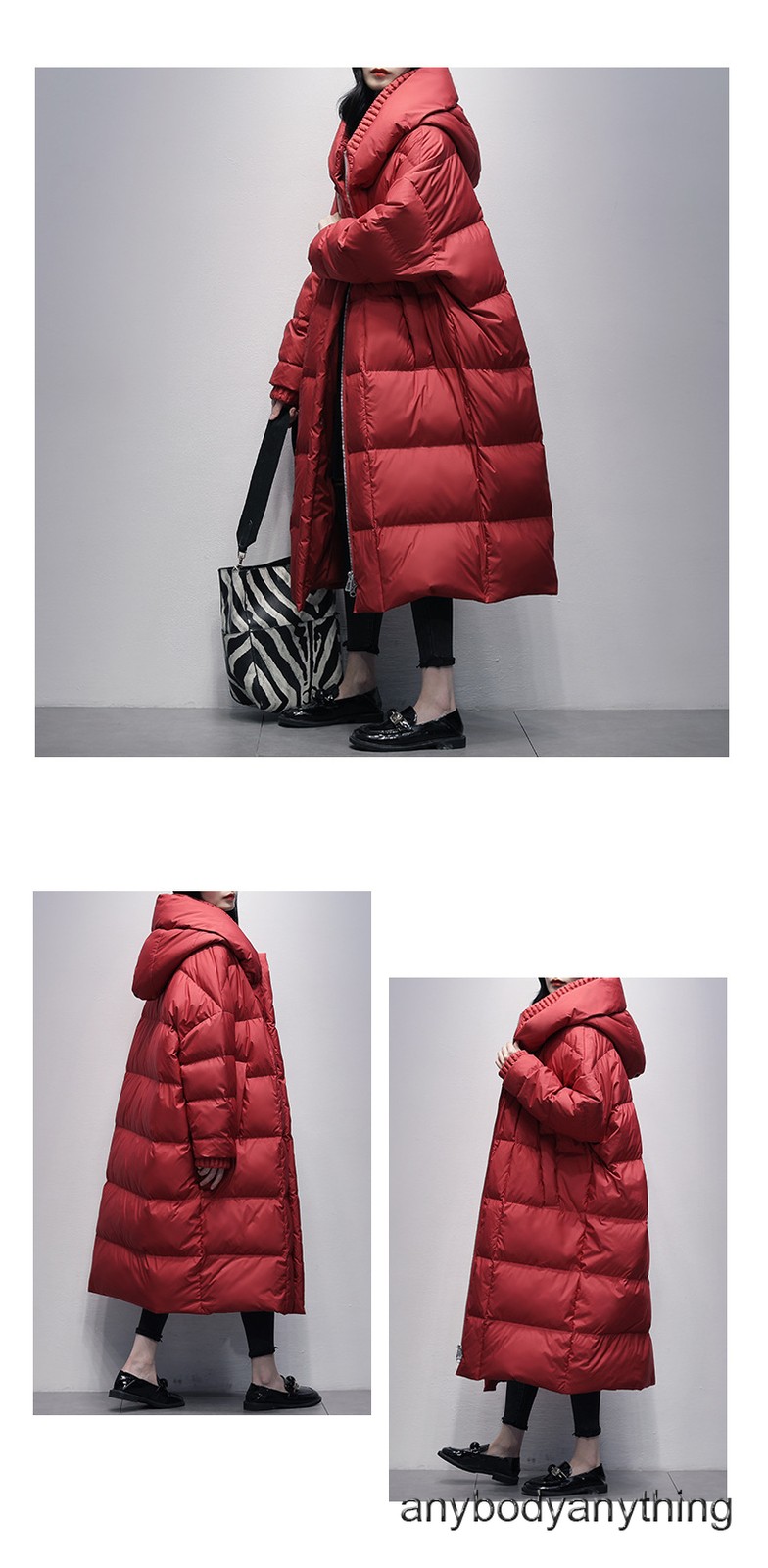 S-7XL Loose Down Jackets 90% White Duck Down Overcoats Women’s Long Coats Hooded