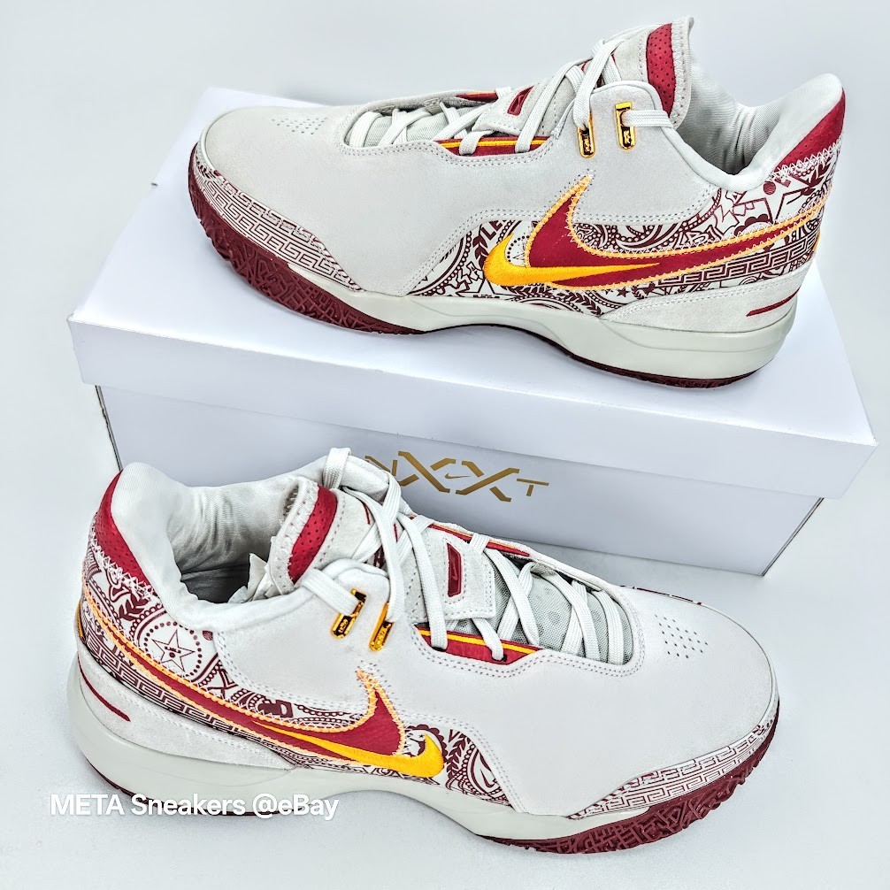 Nike Lebron US 14 Men’s Light Bone Gold Red Rare NXXT Gen AMPD FZ7890 001 NIB