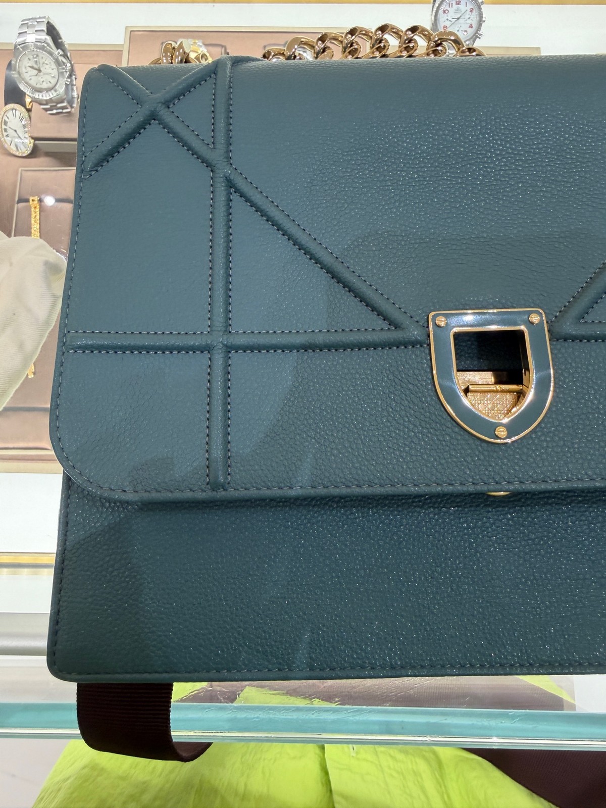 Dior Pre-Owned Authentic Luxury Handbag Sky Blue 28×22×8