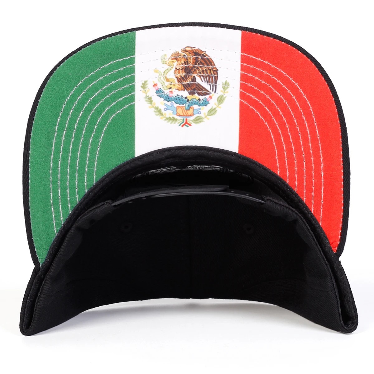 Mexico Flag Snapback Hat Eagle Embroidered New Flat Brim Cap Black Red Green