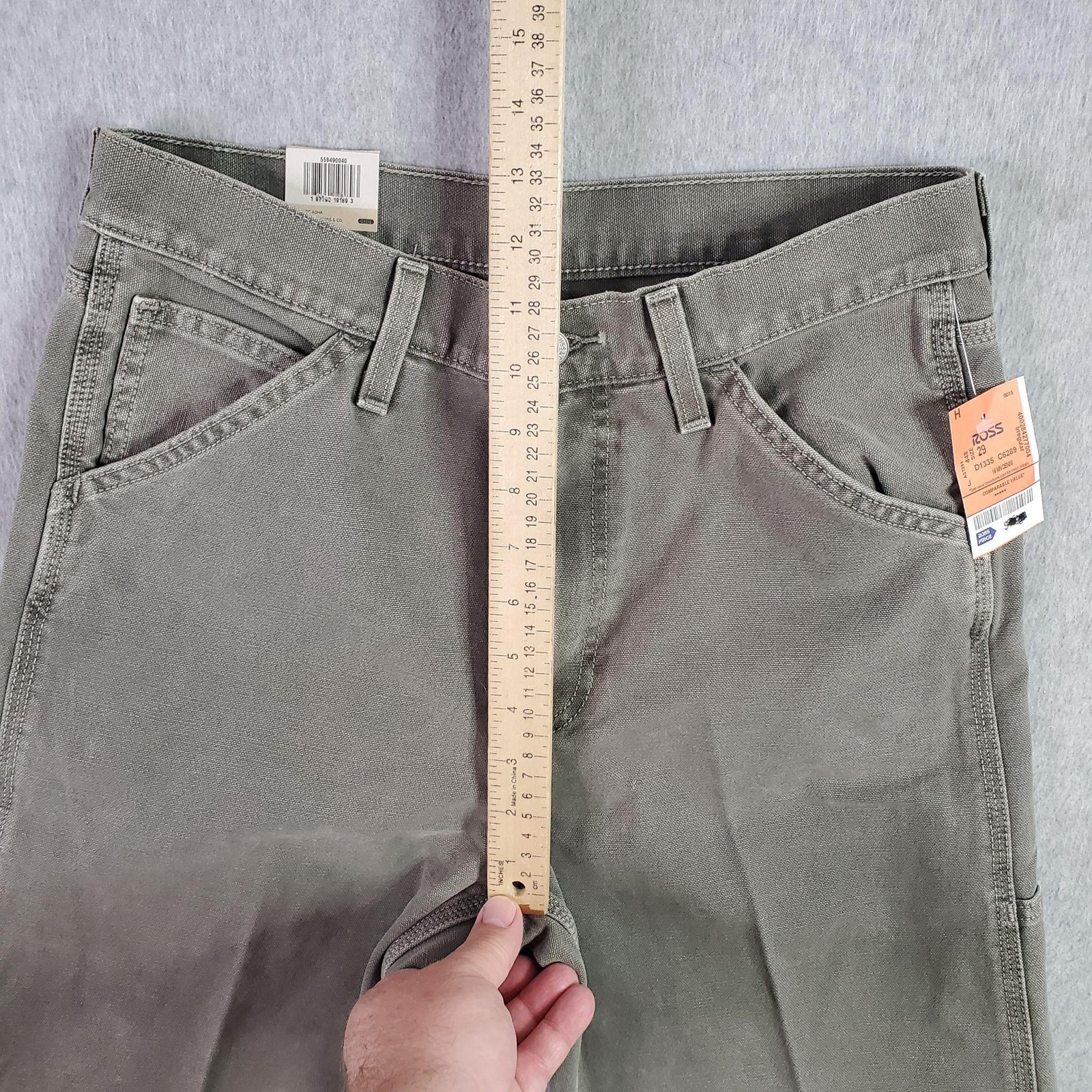 Levis 568 Stay Loose Carpenter Jeans FITS 29X30 tag sz 29×32 Gray Relaxed Canvas