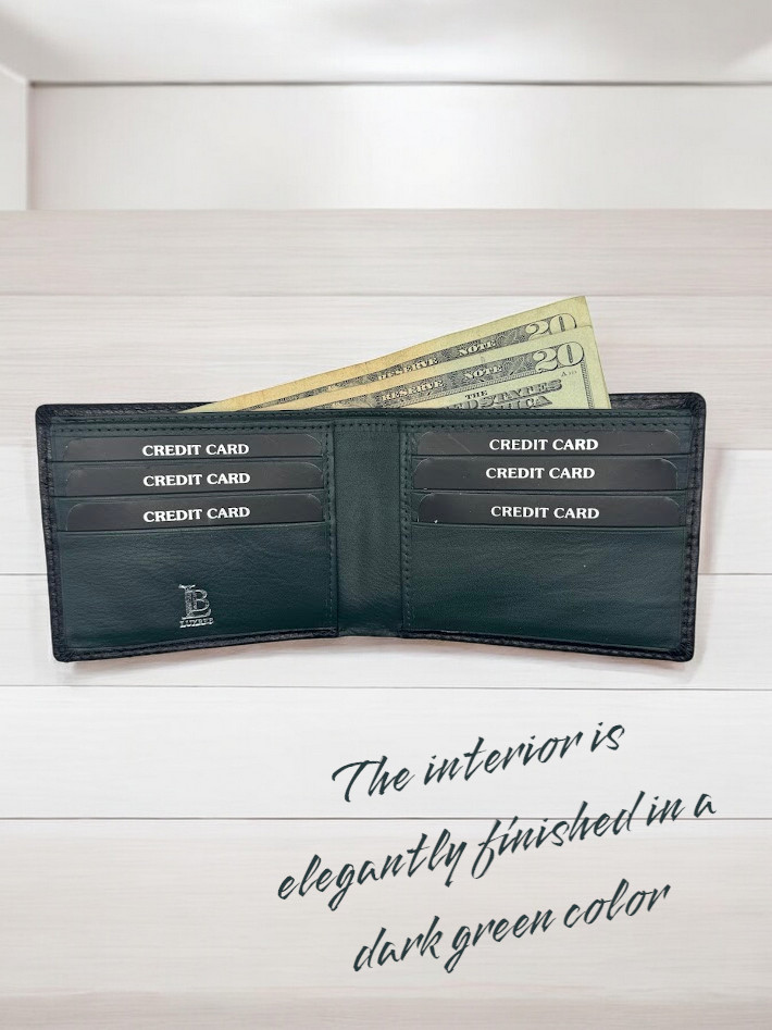 RFID Blocking Mens Genuine Leather Black Flap Credit Card ID Holder Slim Bifold