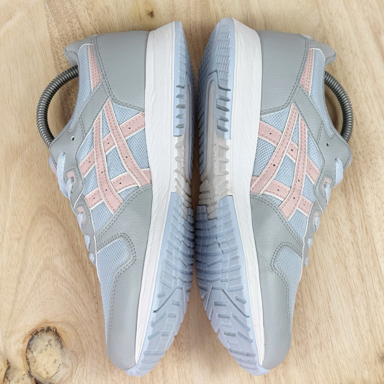 ASICS Lyte Classic Mesh Fabric Sneakers Blue Grey Pink Juniors 7 8.5 Women