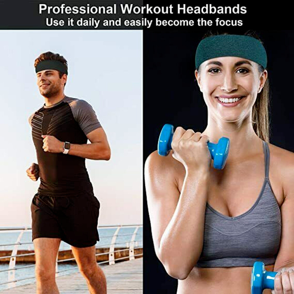 Sports Headband Gym Yoga Workout Sweatband Elastic Hairband Head Wrap Men Women