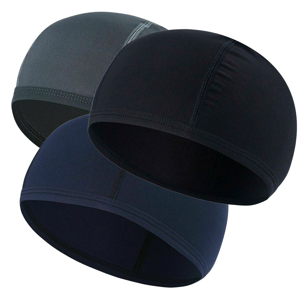3 Pieces Under Helmet Skull Caps Cooling Sweat Wicking Helmet Liner Cycling Hat